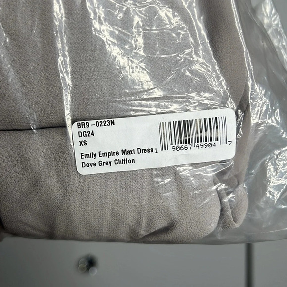 Show Me Your Mumu Dresses Emily Empire Maxi Dress - Dove Grey Chiffon  XS NWT - Picture 5 of 6